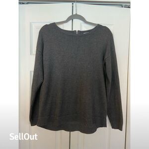 Cable & Gauge Women's Gray Boat-Neck Sweater M Long Sleeve Casual